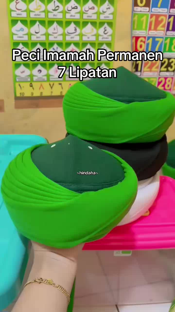 Peci Imamah Permanen 7 Tingkatan Panjang 5 Meter Sorban Imamah Instan