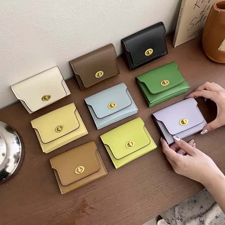 ELSA Dompet lipat modis warna permen Polos untuk wanita Dompet Kartu desainer mewah Wadah/Dompet KoinC368-2 dompet  wanita murah dompet dompet  lucu