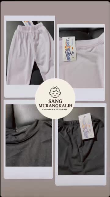Manset Anak Unisex Premium Spandeks Kaos Lengan Panjang Hitam Putih Usia 1-16 Tahun
