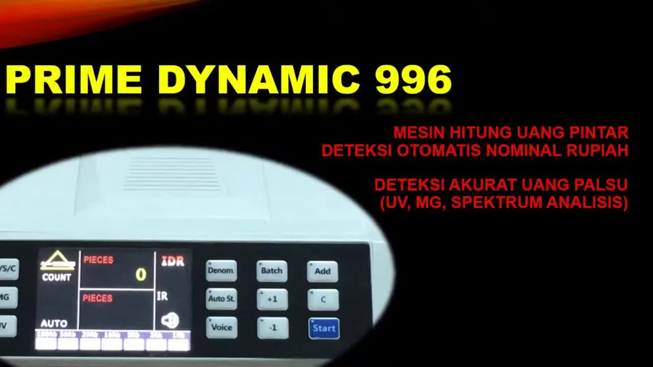 Mesin Penghitung Uang, Prime Dynamic 996, Menghitung Lembar, Membaca Nominal Rupiah, Mendeteksi Keaslian Uang, Cepat Dan Akurat, Original Garansi Resmi