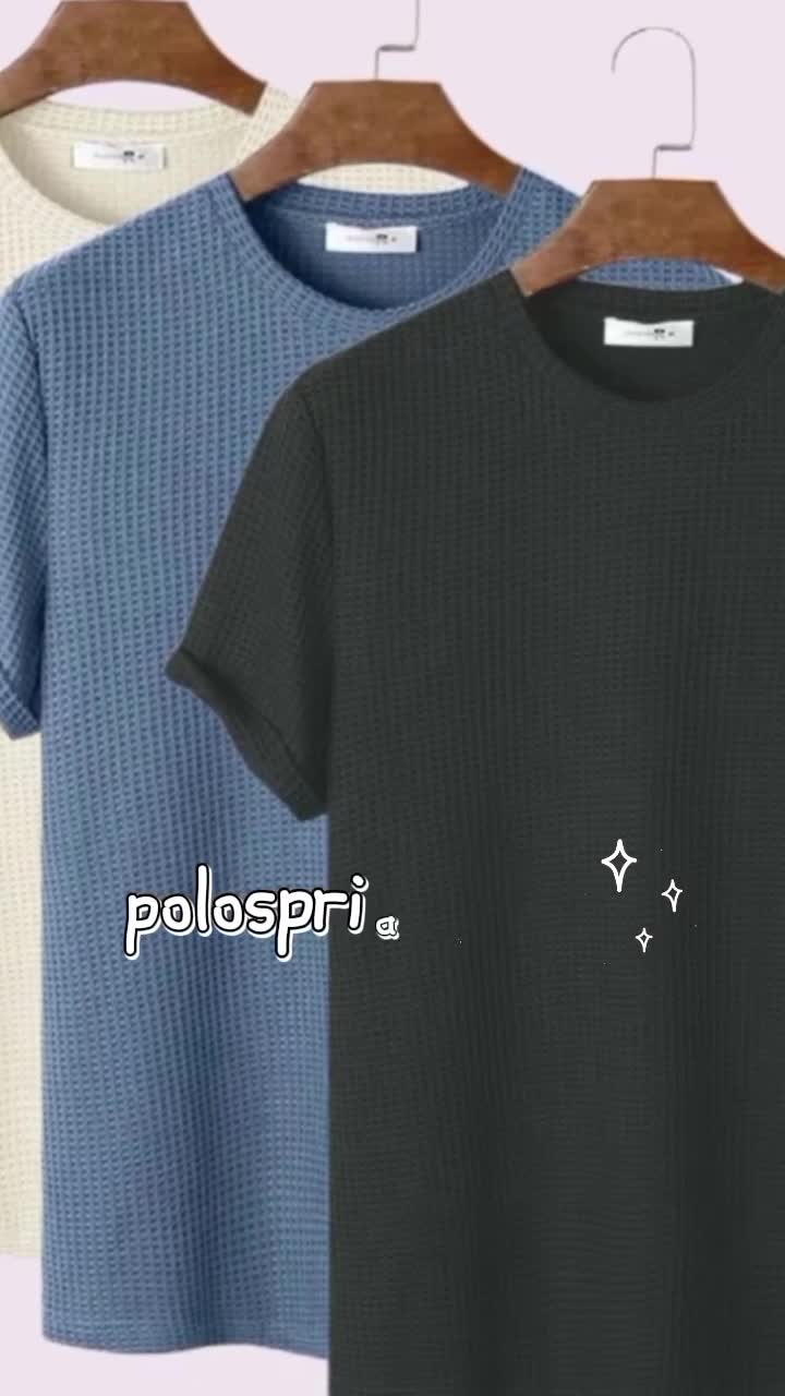 PAKET HEMAT 3PC Kaos distro pria dewasa lengan pendek /T-shirt paket 3pc Waffle Polos