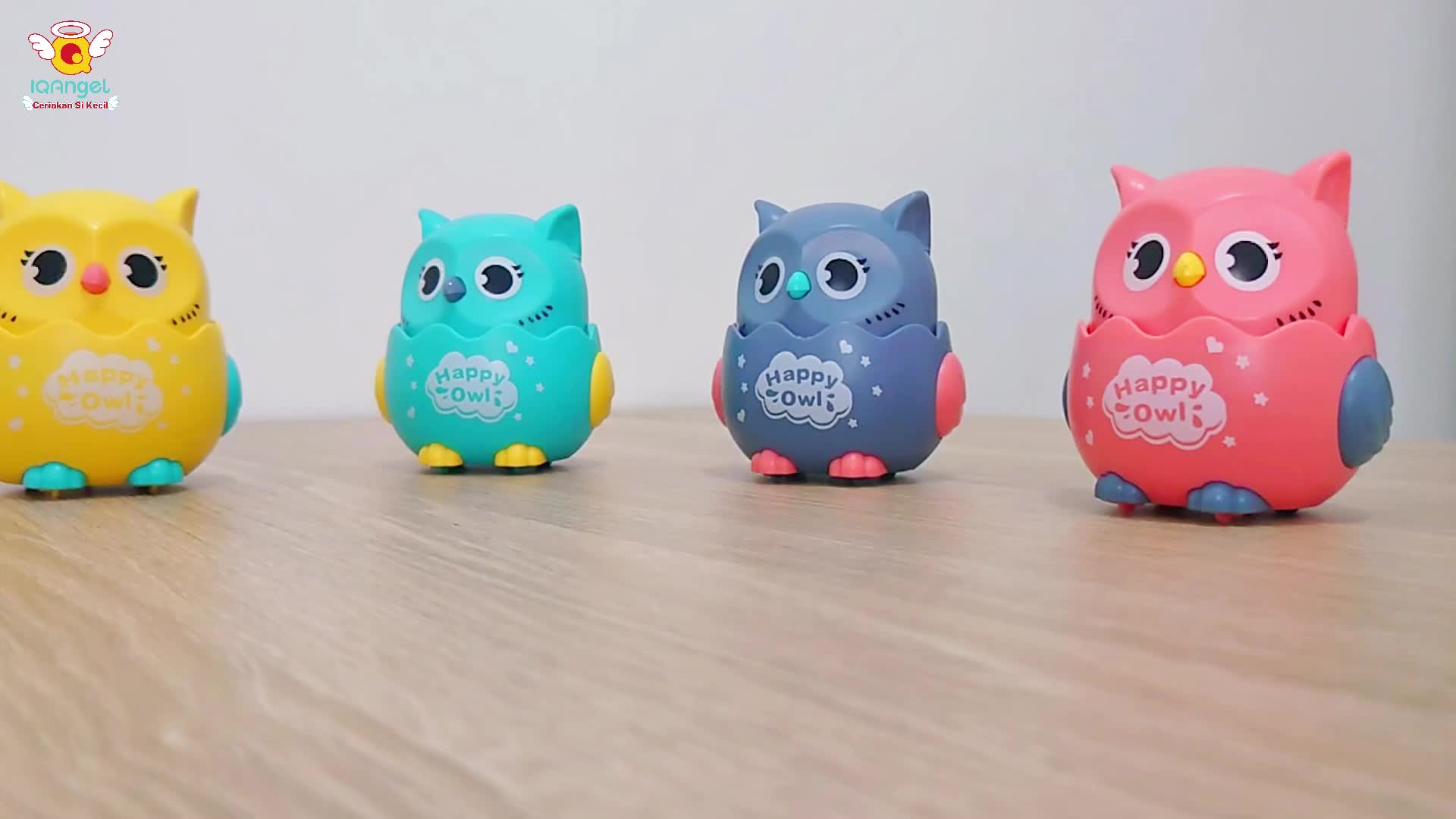 Medélyn Happy Owl Mainan Anak Burung Hantu Tekan Jalan Tanpa Batre IQANGEL Plastik Bergerak Remote Toys Aman BPA Free & Tahan Banting untuk Bayi 3+ Tahun