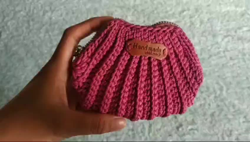 Dompet Rajut Wanita Motif Kerang / Dompet Kartu Rajut