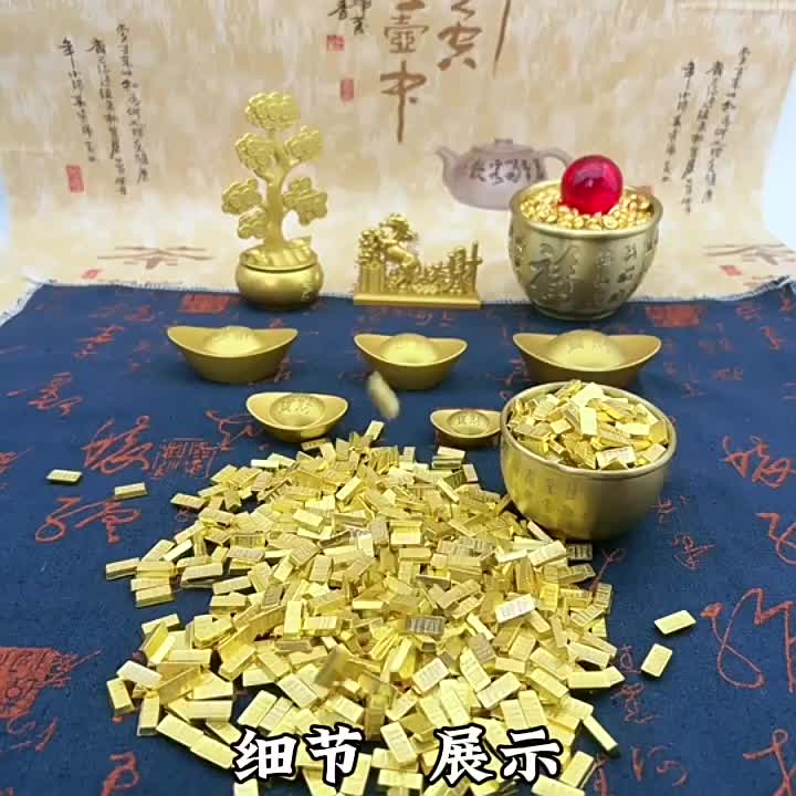 Isi 100pcs Mainan Emas Batangan Logam Min Gold Bar Batangan Emas Pirate Batang Emas