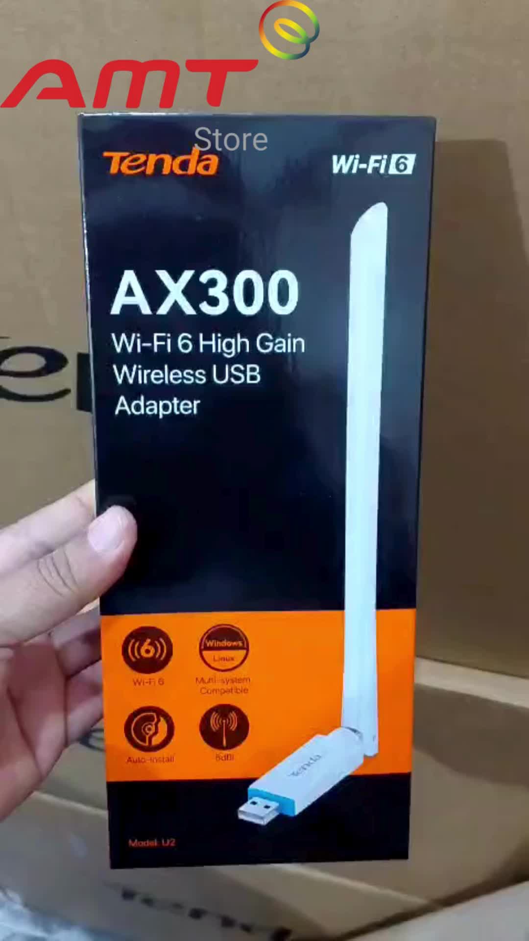 Tenda U2 AX300 WiFi 6 High Gain Wireless USB Adapter