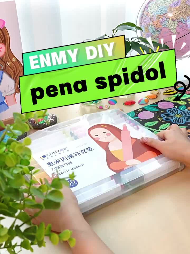 ENMY 60 Warna Sketsa Spidol Umum General Marker Set Graphic Art Maker Pen Color Spidol Warna