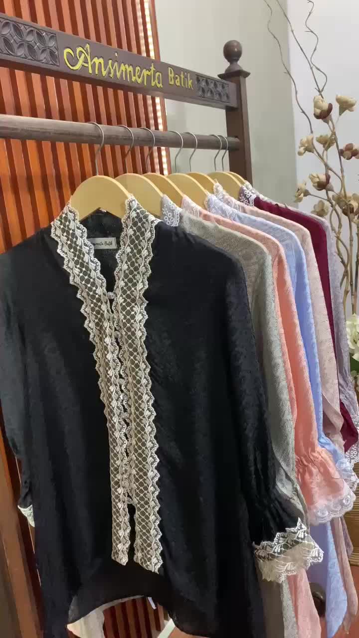 Kebaya Aini Modern Viscose Polos - Hanya Atasan Wanita, Remeja, Wisuda - , Dewasa, Oversize, Casual, Busui Cantik