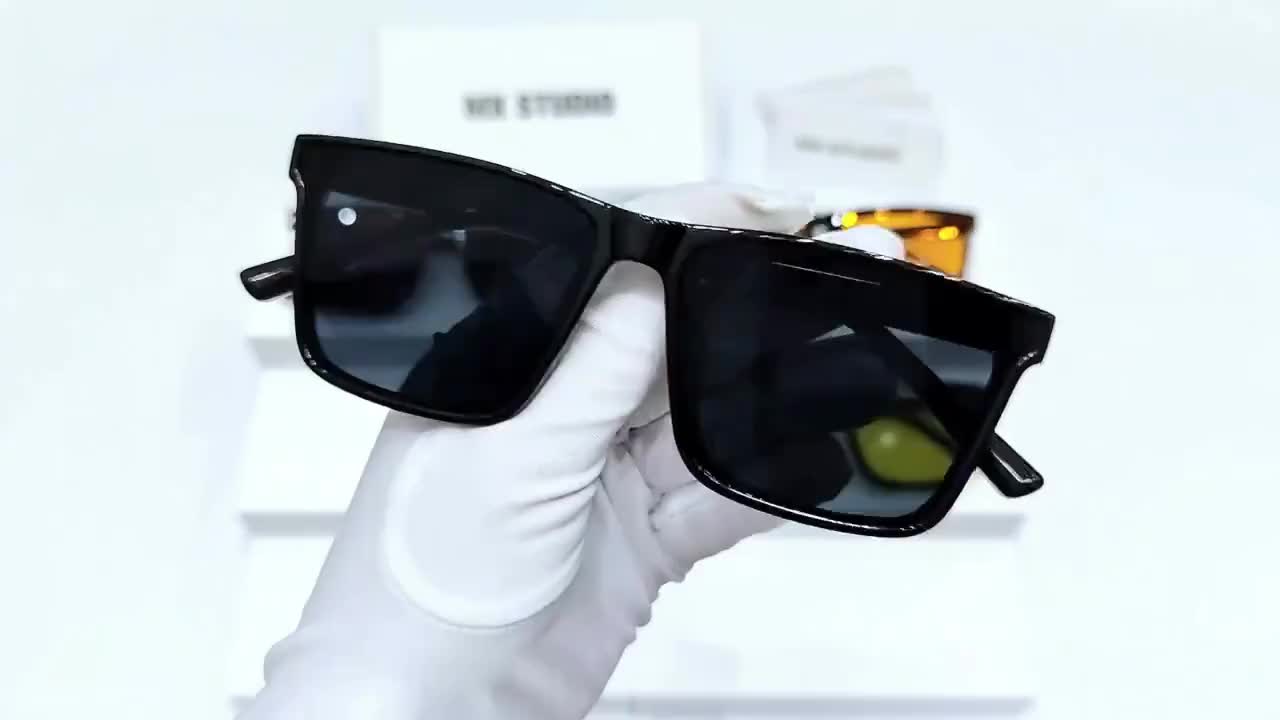 Kacamata Hitam Pria Wanita Bentuk Kotak Korea Fashion Anti UV Sunglassess Eyewear Design Retro Lensa Frame