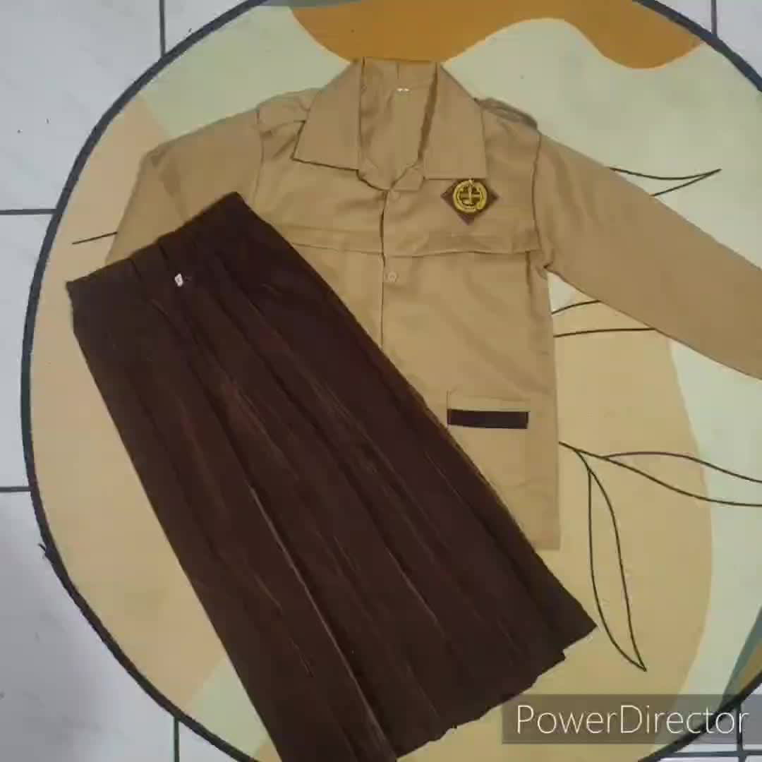 Seragam SEkolah Pramuka SIaga Perempuan Gratis Kerudung Sekolah Anak Baju