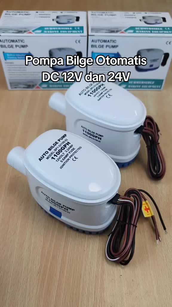 BERGARANSI BUYREADY Pompa Air Celup Kapal Laut Perahu Kolam Ikan Irigasi Auto Bilge Pump Submersible 12V 1100 GPH HYBP1