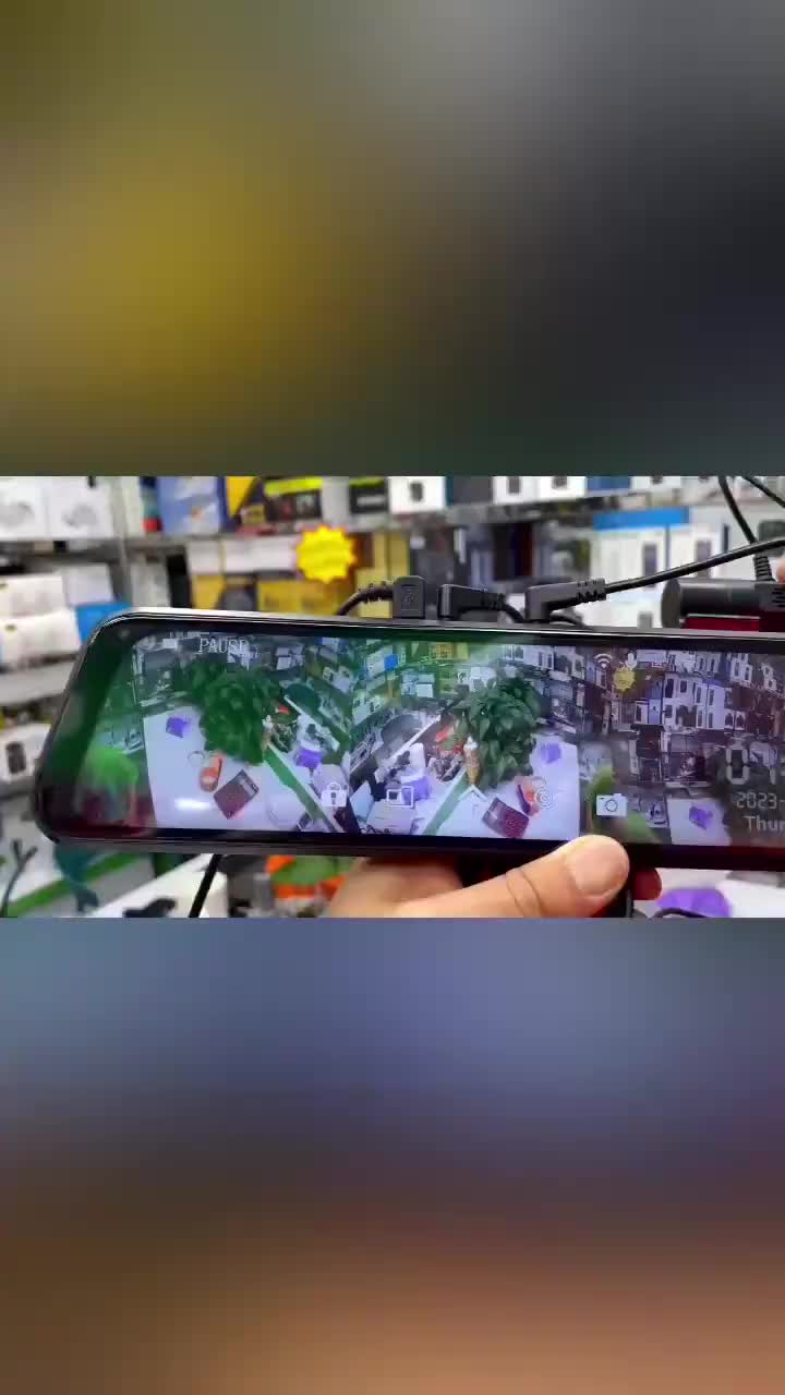 EKLEVA Dashcam Mobil 3 Kamera HD 1080P 10 Inci Layar IPS Sentuh DVR Mobil Ada G-Sensor Support Pemantauan 24 Jam Penglihatan Malam