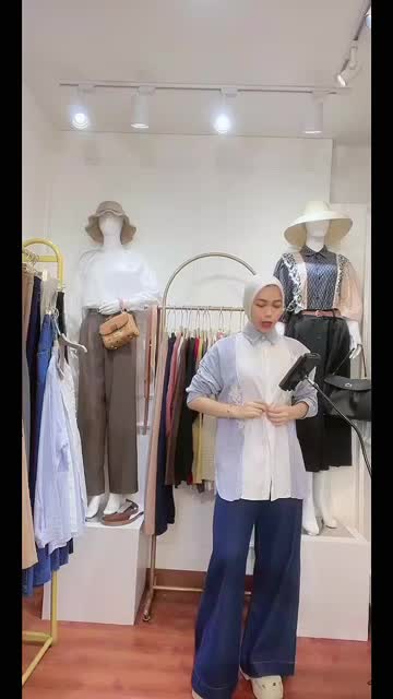 AYRASIGNATURE | KEMEJA COMBY STRIPE | ATASAN WANITA PREMIUM Katun Lembut