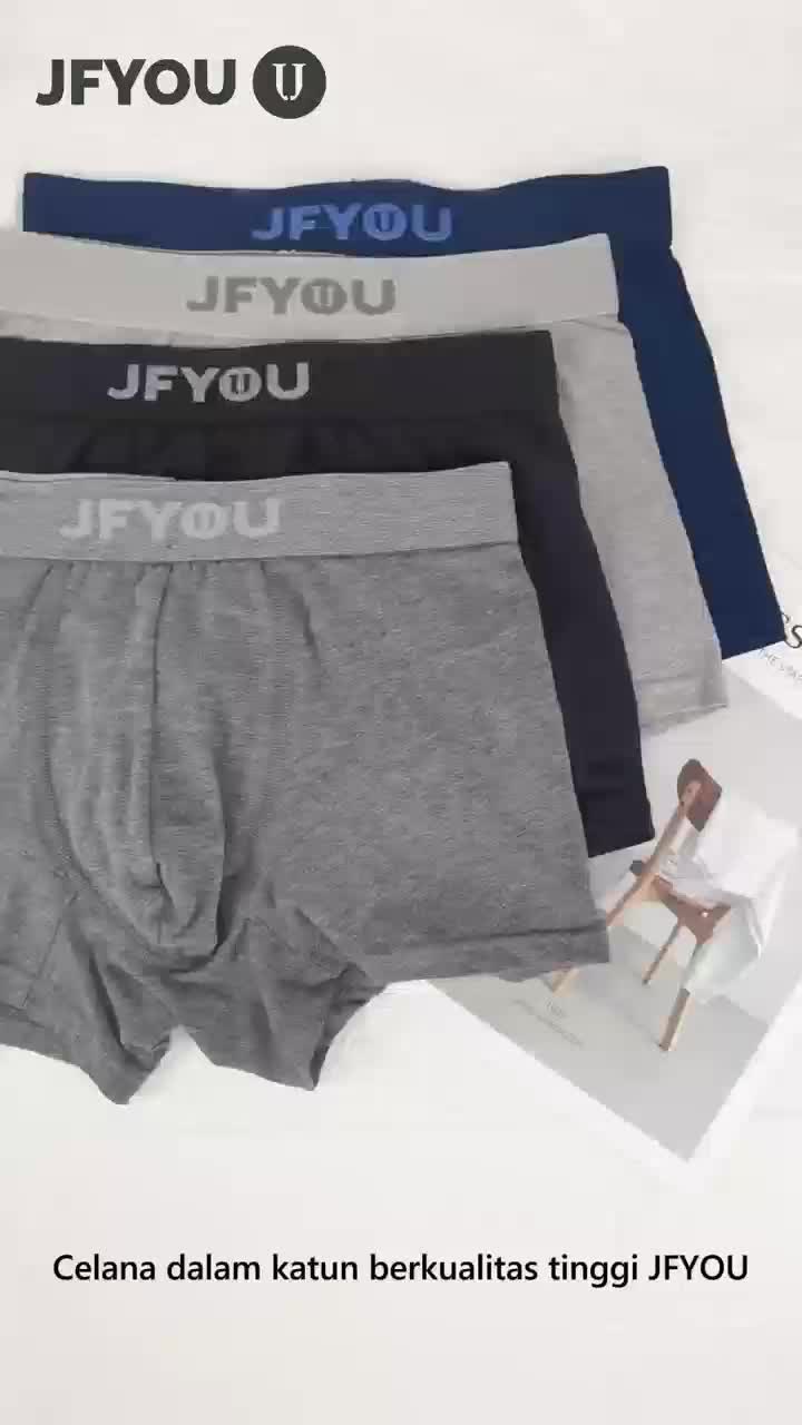 JFYOU Celana Boxer Premium CD Celana Dalam Katun Pria1 pcs Dewasa Nyaman Pendek Cowok Lembut Basic