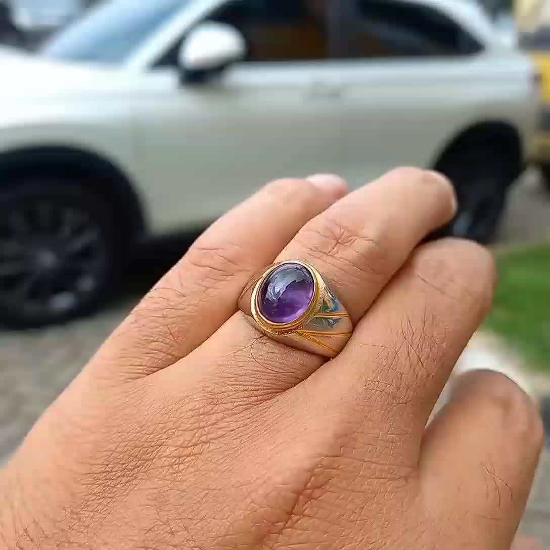 Cincin Akik Kecubung 4sihan Multifungsi Asli Harian