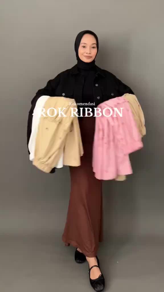 Clotiva Rok Wanita Casual Stylist Pita Coquette Katun Nyaman Santai Tebal Kerja Panjang