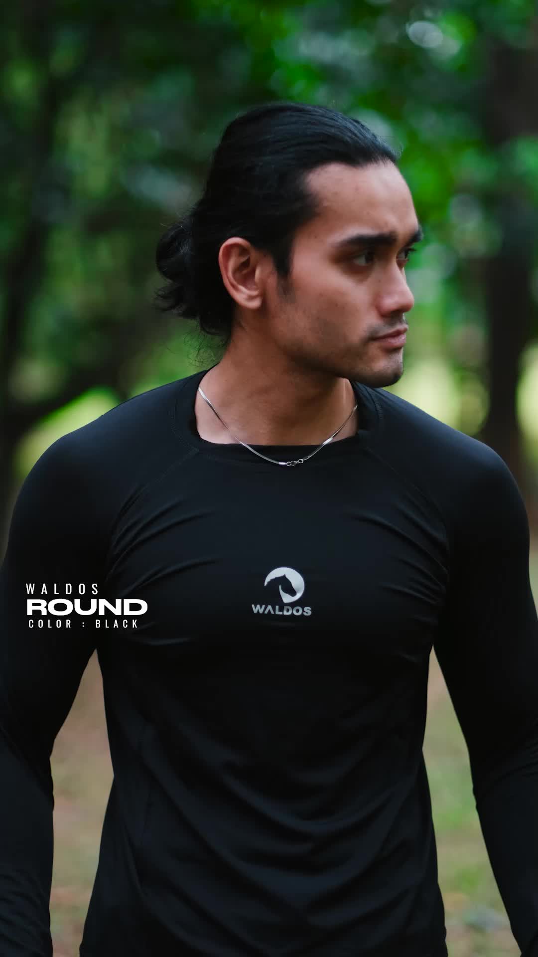 PROMO !! Baselayer Manset Waldos Black Round Sepeda Running Cycling