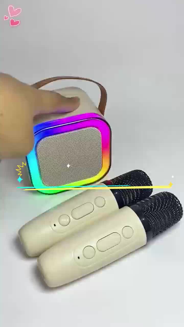 Kkimi Lndonesia Mini Speaker Bluetooth 2 mic 1 Karaoke /Bluetooth 5.3 Mini Speaker Karaoke /Speaker Microphone Karaoke Set