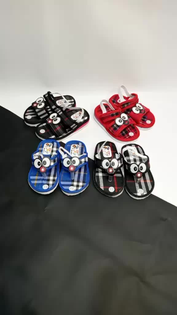Sandal Bayi Bunyi Cicit Model Selop Motif Kotak Cemen Mata fashion Terbaru Lucu