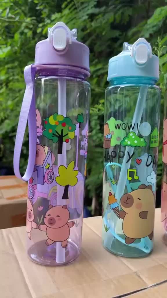 BOTOL MINUM TRITAN MOTIF KARAKTER 900 ML TEMPAT MINUM LUCU BOTOL ANAK TRANSPARAN WATER DRINK