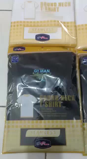 GT MAN- GTX SEAMLESS T-SHIRT- ROUND NECK- BLACK AND WHITE- KAOS POLOS
