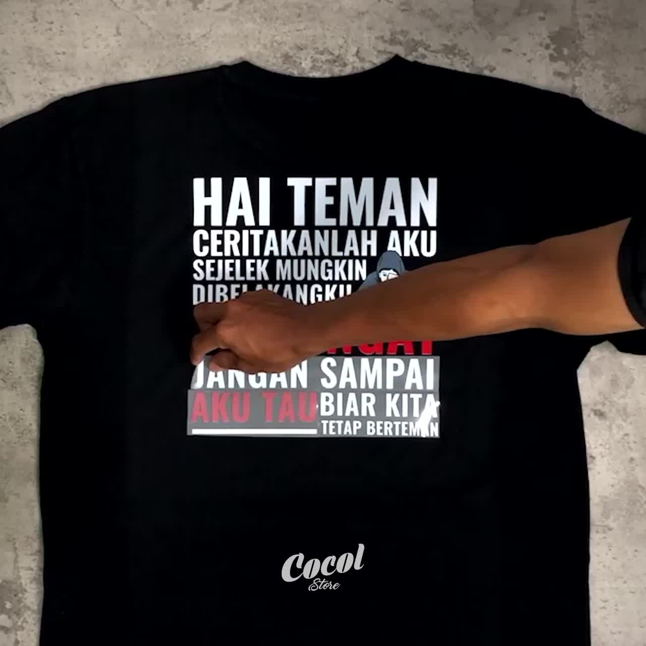 Cocol Store - Kaos Kata Sindiran Hai Teman - Bahan Baju Cotton Combed 20s Tebal Lembut dan Nyaman Standar Distro Lokal - Sablon Keren DTF
