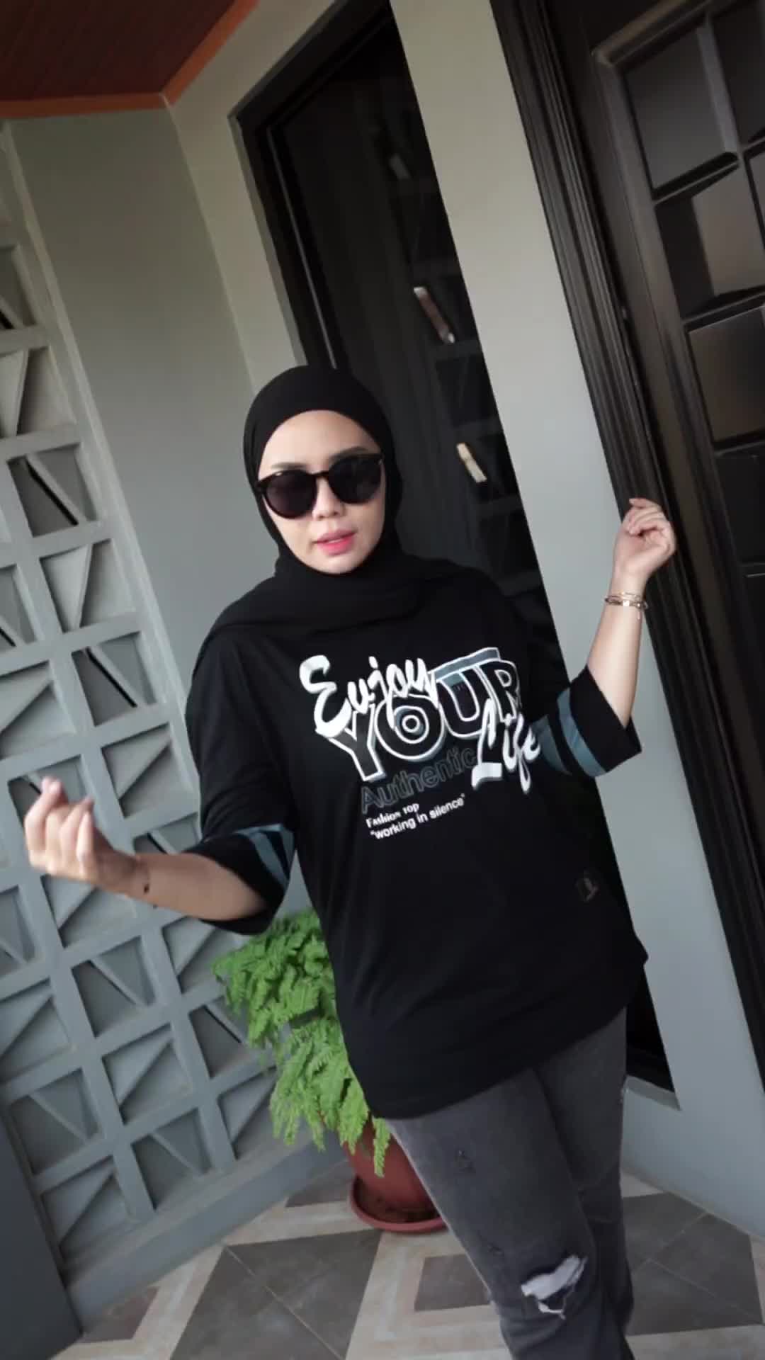 Xvlore | Terbaru Kaos Atasan baju wanita Oversize motif terbaru [ Enjoy your Life ] Katun 20s