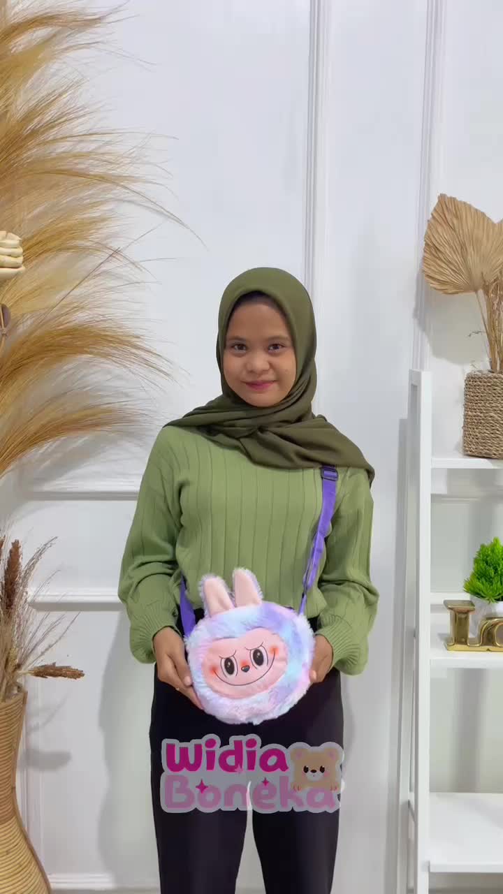 Tas Selempang Kepala Labubu Dompet Karakter Wanita Untuk Anak-Anak Dan Dewasa