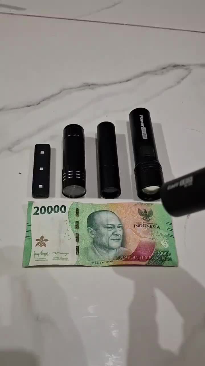 Senter UV Cas LED Ultraviolet Cahaya Ungu Rechargeable 395nm dengan Baterai dan Kabel Charger Type C Untuk Deteksi Uang Senterin Umpan Pancing Metal Jig