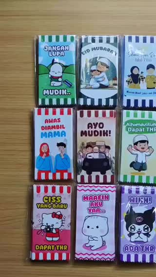 isi 10 pc - Amplop Lebaran 2025 Bentuk Permen Shabic