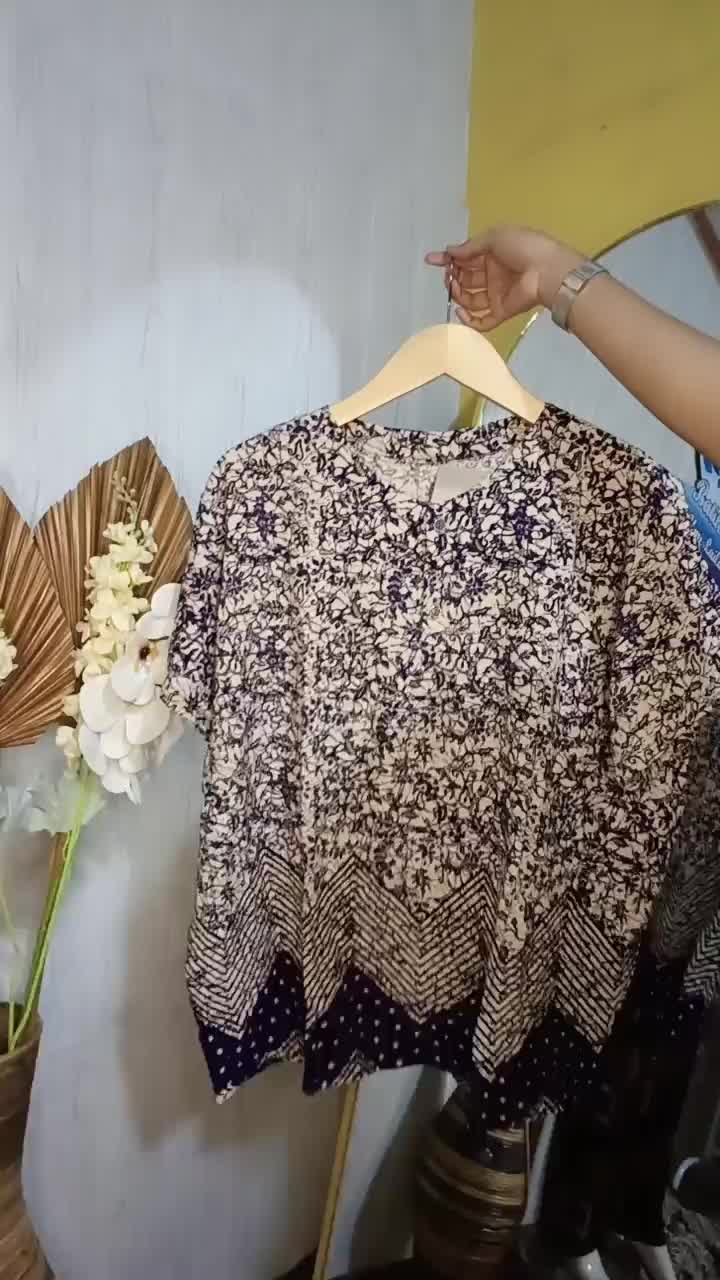 Setelan Kulot Havana X Naomi Jumbo GOGO LD 140 Cm Bahan Rayon adem Nyaman di pakai Kancing Depan Busui Friendly atasan dan Celana pendek Baju Wanita Motif