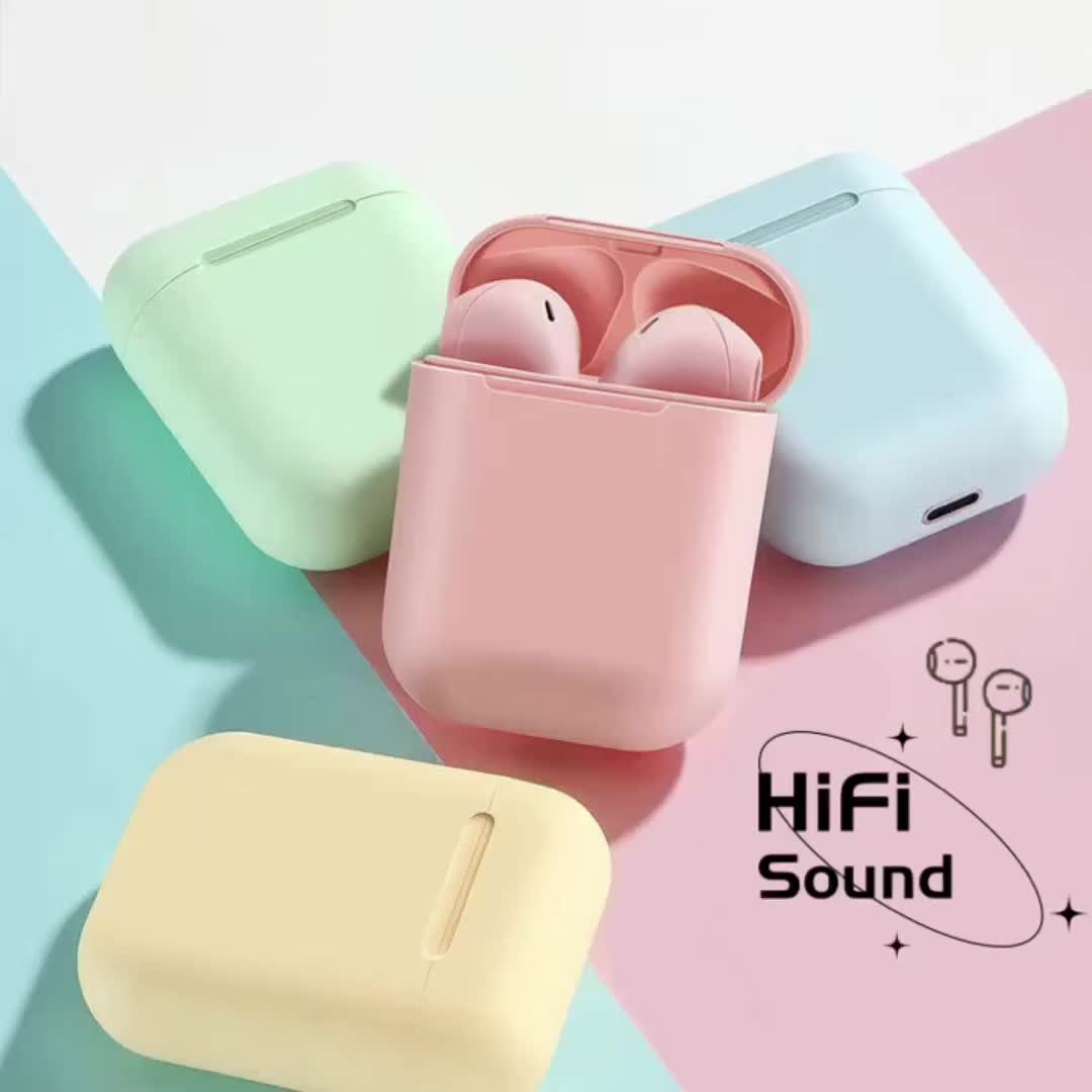 Headset bluetooth i12 macaron earphone Tws Wireless