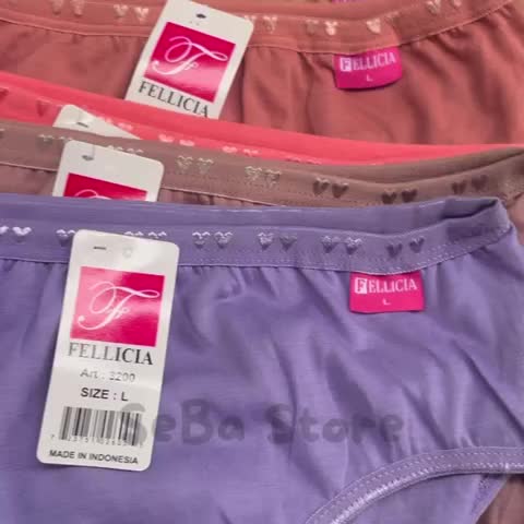 PAKET 6Pcs CELANA DALAM WANITA FELLICIA KATUN / CD CEWEK MIDI KATUN FELLICIA/ CD KATUN MURCE PREMIUM polyester L Panties Lembut Cantik Karet dalaman  wanita