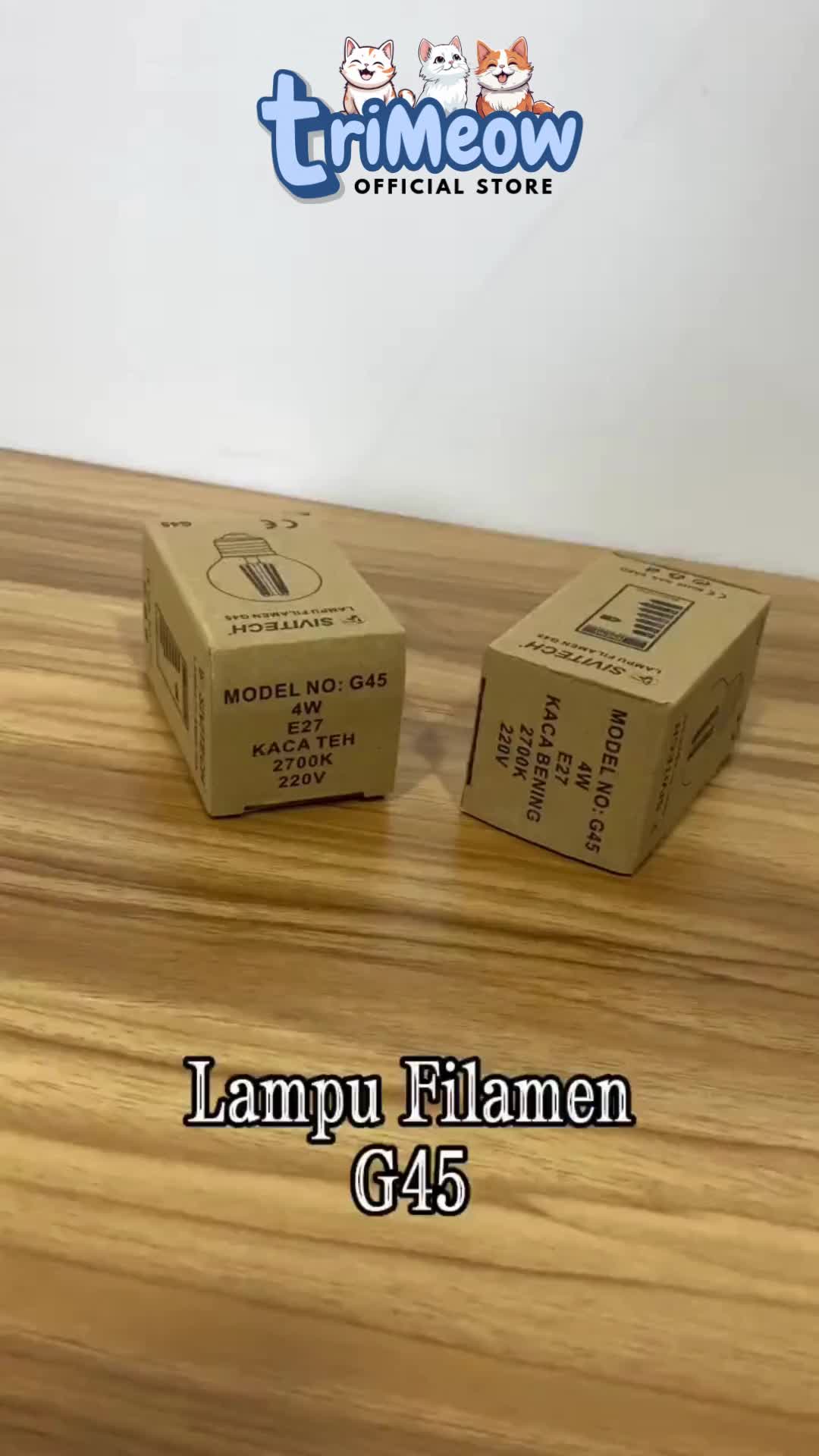 Lampu LED Filamen G45 4 Watt Bohlam Kaca Bening E27 / Led Filament Edison / Lampu Cafe - G45-4W Kaca Bening