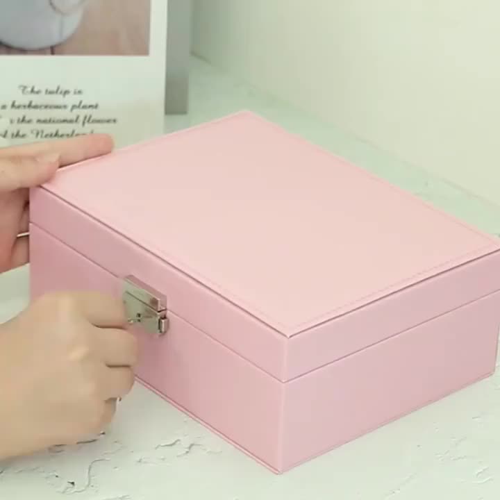HG Kotak Wadah Penyimpanan Perhiasan Aksesoris Perhiasan Emas Gelang Jam Tangan Anting Kalung Cincin Box Penyimpan Kulit Linen multifungsi kotak & tempat penyimpanan hadiah