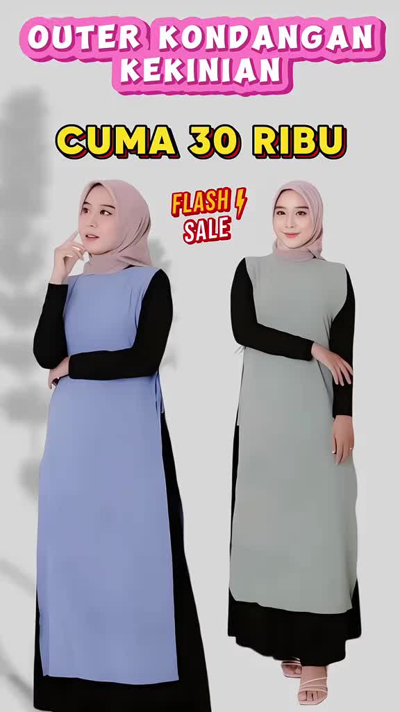 Outer Kondangan Crinkle Airflow / Outer Wanita Kekinian Long Vest Polos Tali Samping