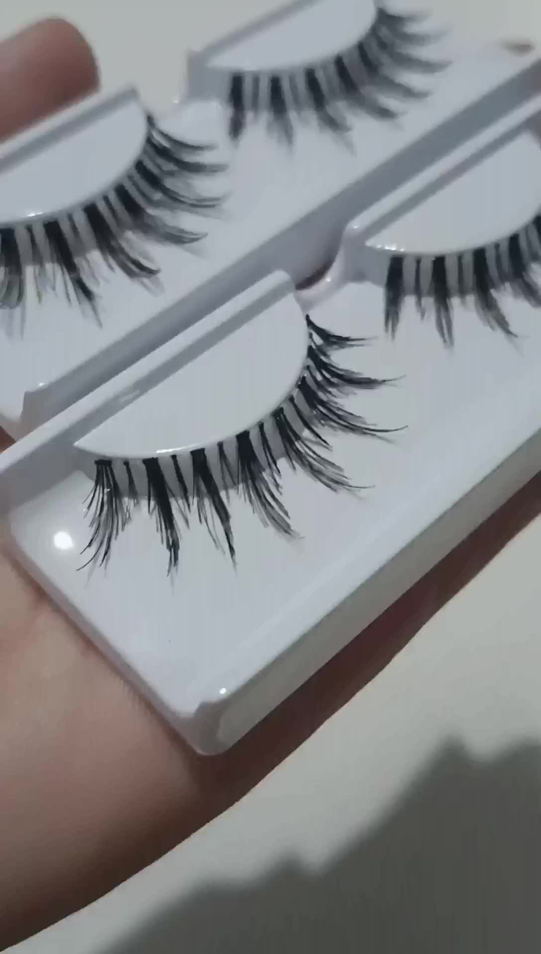 Bulumata Palsu Asli Handmade WSP G Natural dengan Penutup Mika Transparan Eyelash Wajah Extension