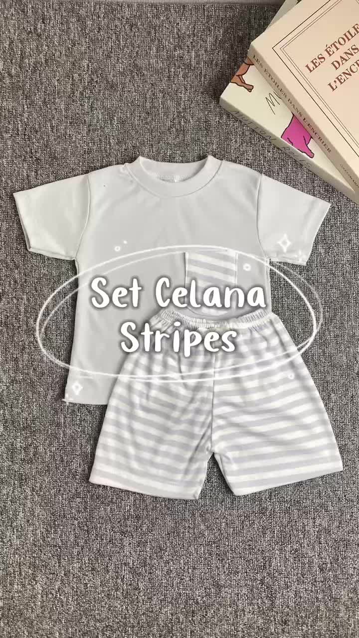 ByKiddos - Setelan  Laki-Laki Lokal / Set Atasan Dan Celana Pendek Stripper / Fashion Gaya Modis baju anak cowok