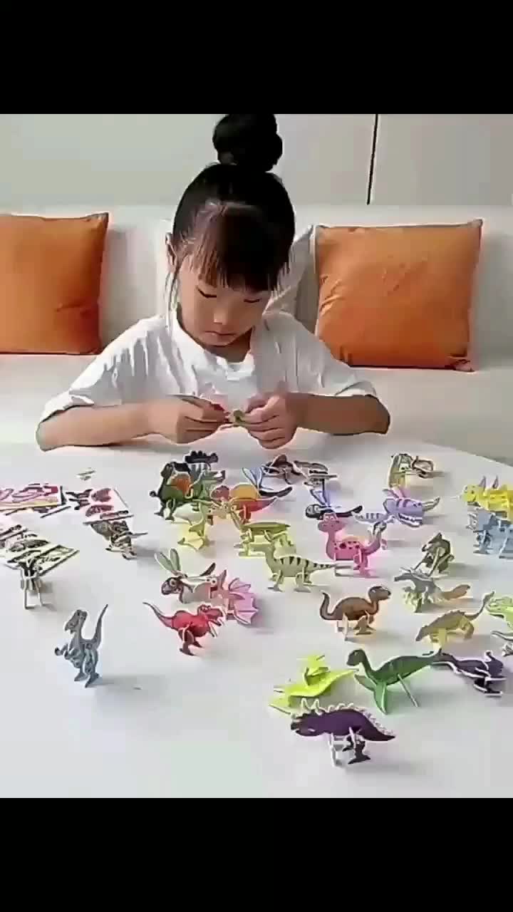 GeeToy 30 Pcs Puzzle Kertas 3D DIY Menyenangkan Puzzle Jigsaw Rakitan Kartun Buatan Tangan Mainan Edukatif Untuk Hadiah Anak-anak