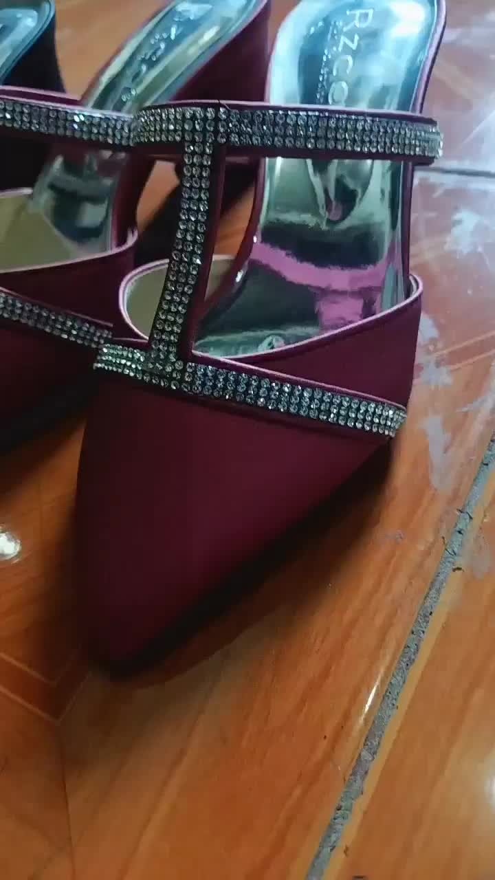 Sendal Heels Permat Model Terbaru Wanita Warna Hitam Salem Marun Gol Bahn - Shoes - Sandal