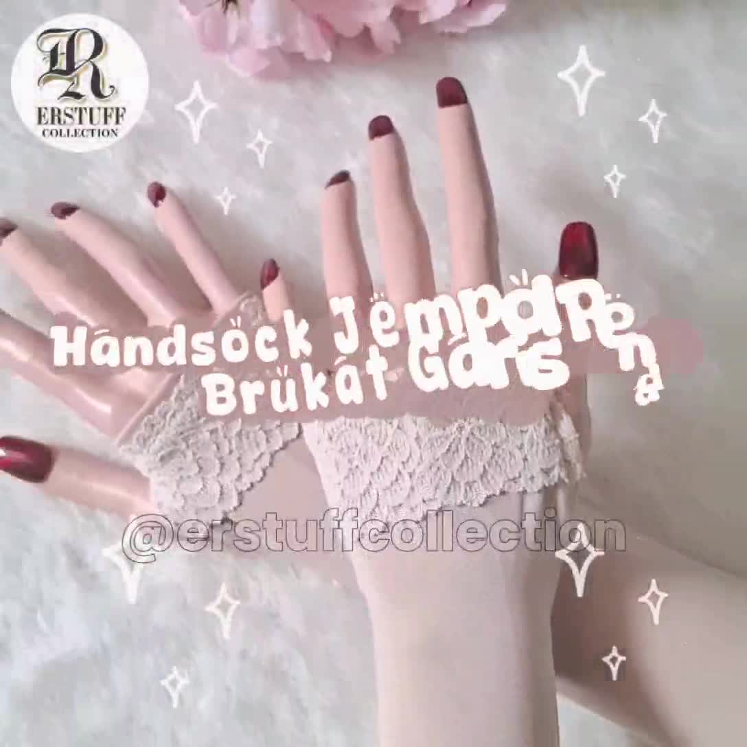 HANDSOCK JEMPOL LIS BRUKAT RENDA GARIS ATAS  / MANSET RENDA BROKAT SENADA Muslim