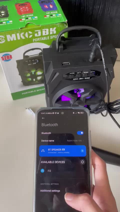 Speaker Bluetooth S288 Portable MKC JBK S-288 Gratis Mic Karaoke