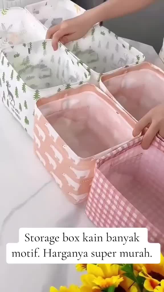 AB49 Keranjang kain lipat serbaguna Storage Box Keranjang Penyimpanan Serbaguna Box Organizer Multifungsi