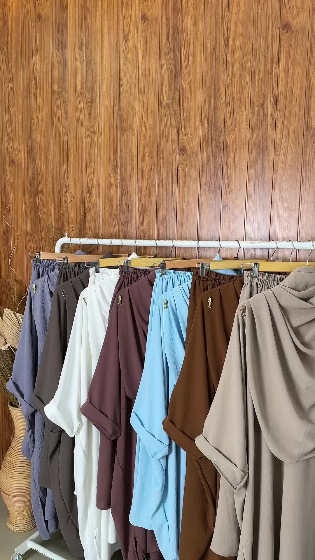 DFM - Yumna (Varian Warna Terbaru) Set Rok Tunik Syar’i Pasmina Oval Wanita One Set Tunik Melayu Bahan Crinkle Airflow