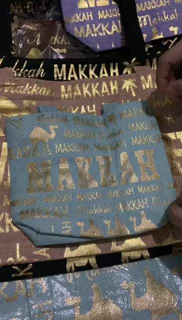 ￼Tas Makkah Madinah Full Color  Bahan Kanvas Premium Oleh Oleh Haji dan Umrah Wanita Totebag