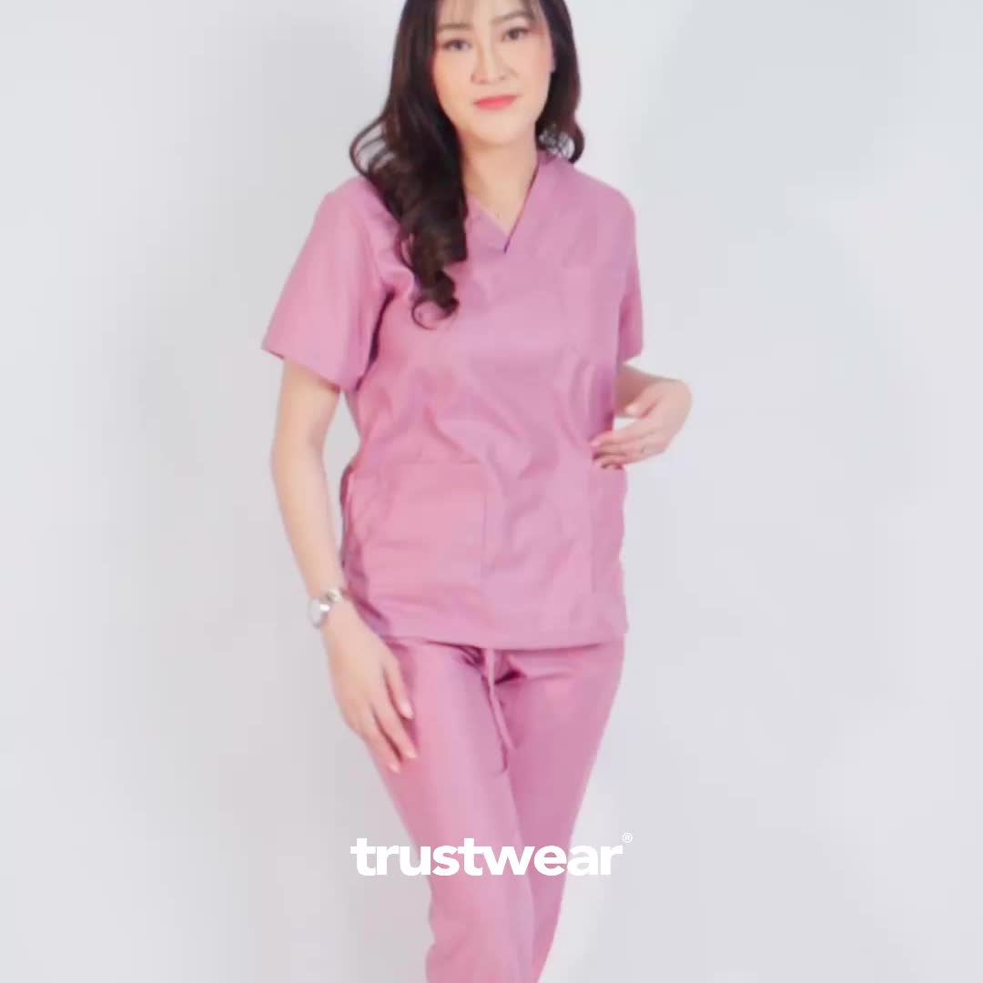 TRUSTWEAR - Basic Doctor's Scrub / Set Baju Celana Jaga OKA OK Perawat / Dokter Lengan Pendek I