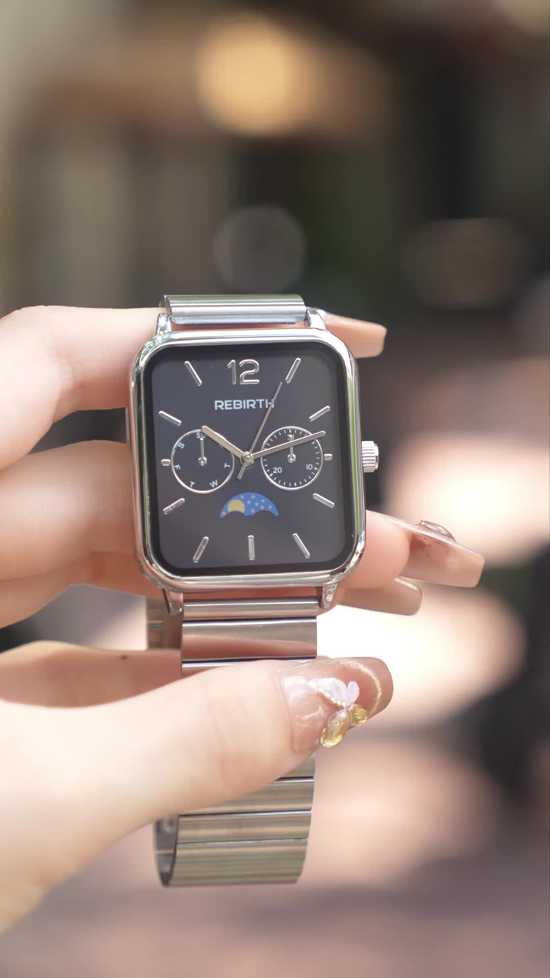 Rebirth Jam Tangan Wanita Elegan Mewah Casual Anti Air Original Kekinian Tali Stainless Steel Jam Tangan Cewek   REB007-A