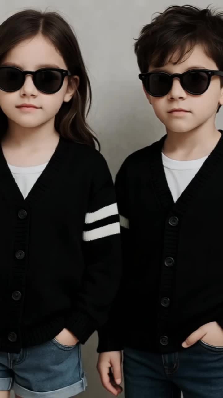 Kardigan Anak-Anak Bergaya Modis Rajut Sweater Garis-Garis Kualitas Bagus Mode Baru 2024