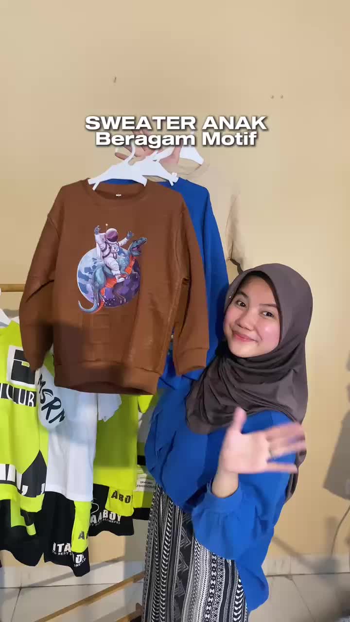 Sweater Anak Laki-Laki Motif Zeri Dino Lengan Panjang Motif Embos Fashion Anak Terbaru Baju Atasan Kaos Luaran Anak Laki