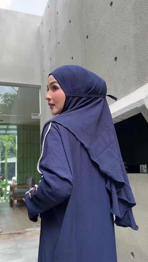 HABIBAH KAFTAN - SET HIJAB - Crincle Airflow grade A