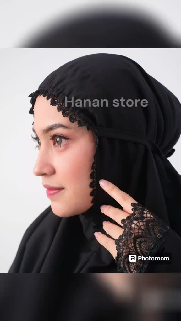 BERGO HIJAB HAJI UMROH BERSAKU RESLETING KATUN PREMIUM SUPER JUMBO  Renda Zipper